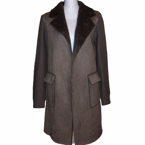 Anthropologie Front Faux Fur Open Cardigan - Picture 2 of 11